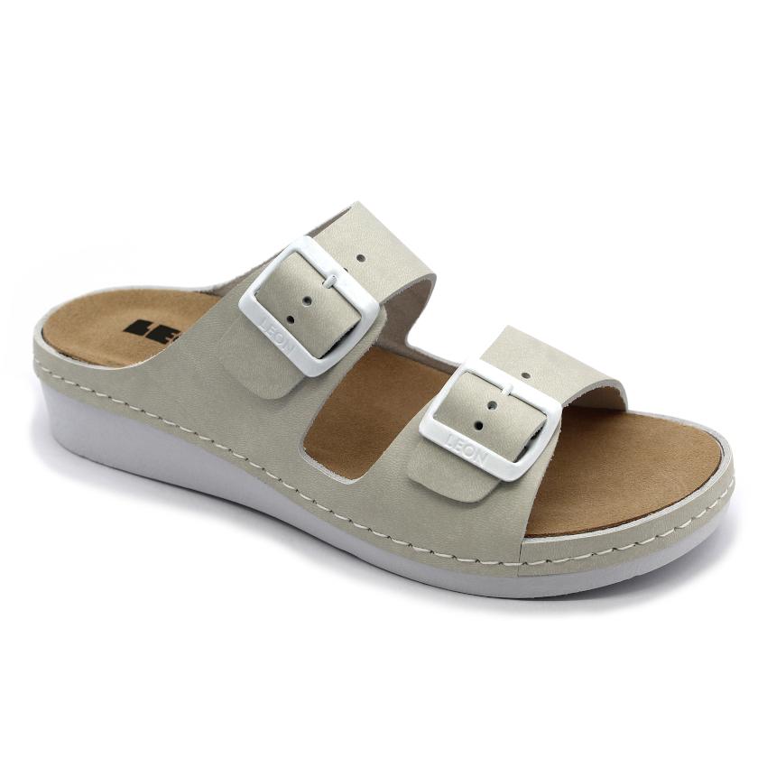 5012 Leon Comfort papuci piele naturala - dama - cu taloneta detasabila